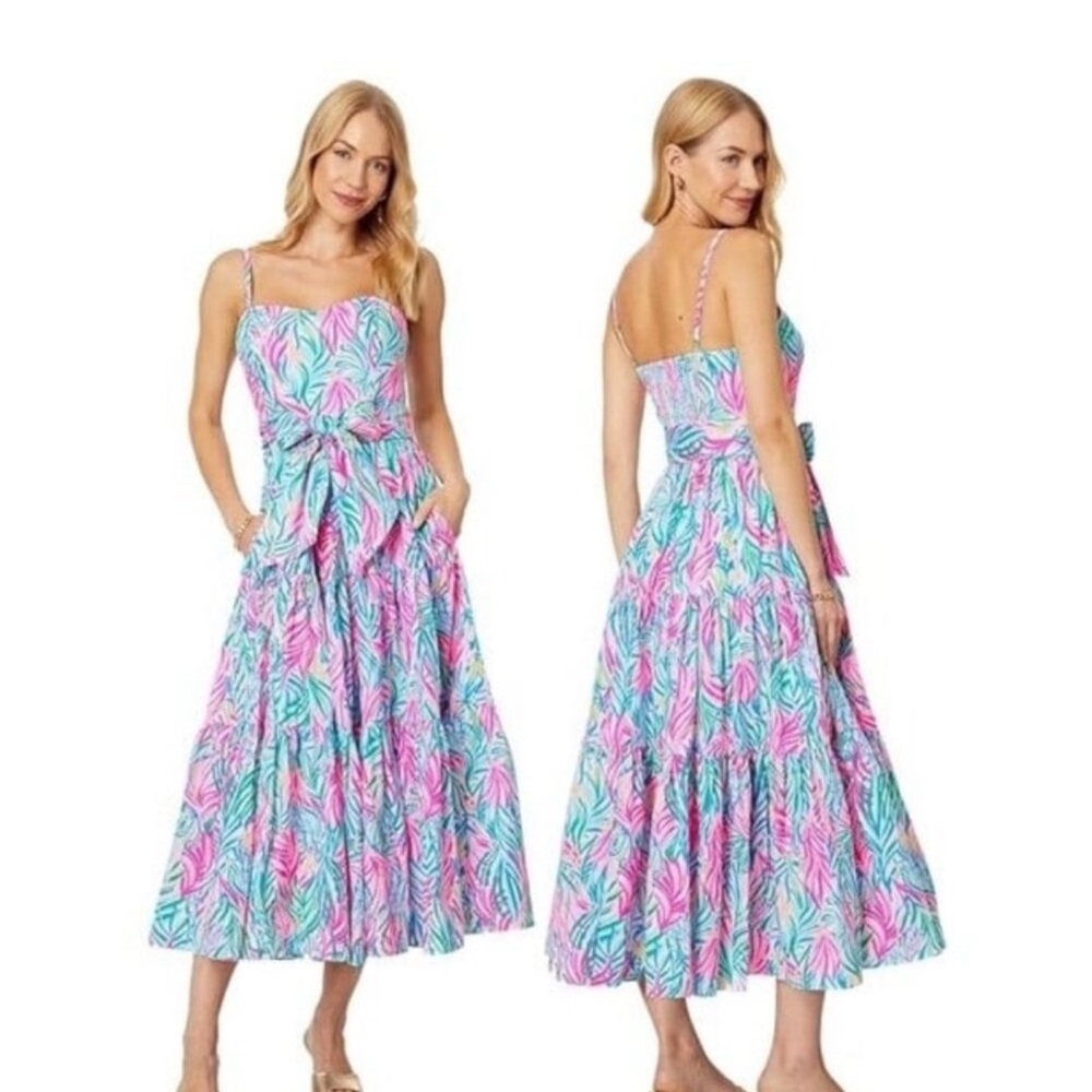 Lilly Pulitzer Edith Midi Dress Sea Turtle Soirée